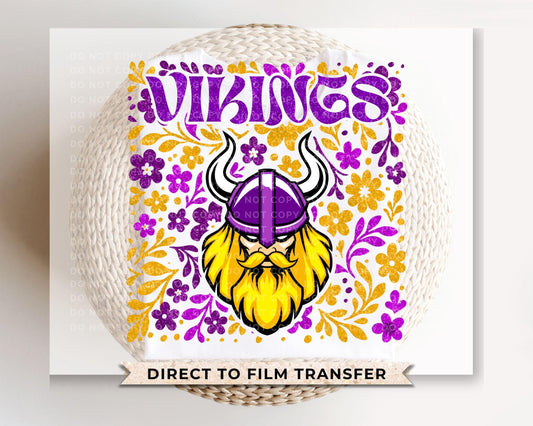 Minnesota Mascot Floral Football DTF Transfer, Ready to Press