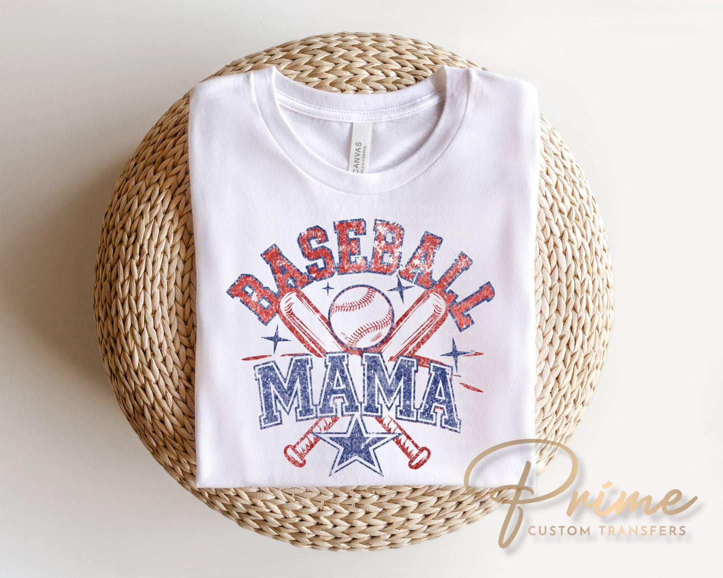 Retro Baseball Mama DTF Transfer | Ready to Press, Sports Mom Tshirt Design