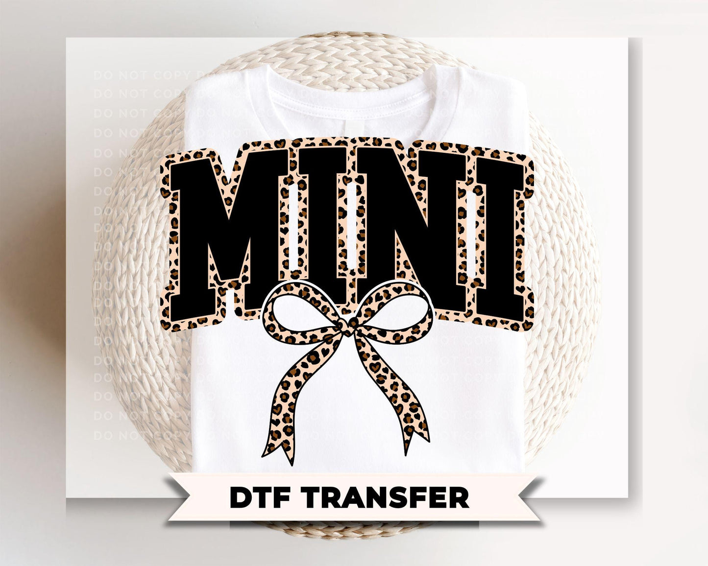 Coquette Mini Leopard Print DTF Transfer | Ready to Press, Mommy and Me Matching Tshirt Design