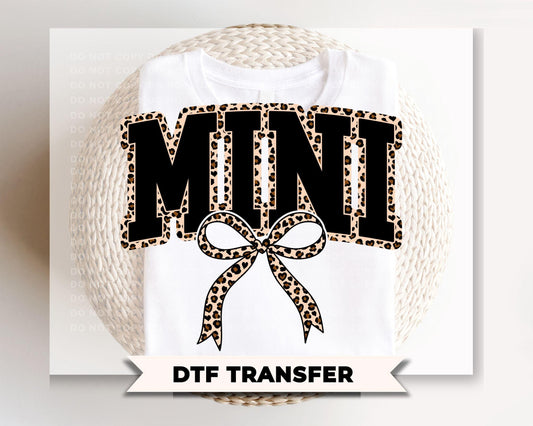 Coquette Mini Leopard Print DTF Transfer | Ready to Press, Mommy and Me Matching Tshirt Design