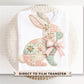 Patchwork Bunny DTF Transfer heat transfer design for t-shirts