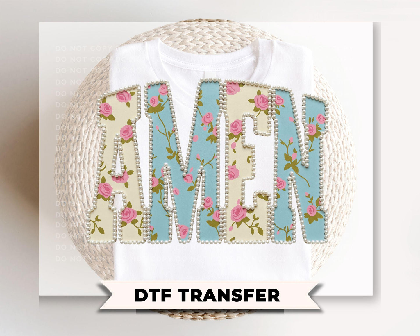 Coquette Amen DTF Transfer | Ready to Press, Christian Easter T-shirt Design