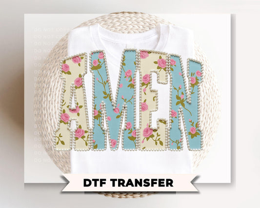 Coquette Amen DTF Transfer | Ready to Press, Christian Easter T-shirt Design