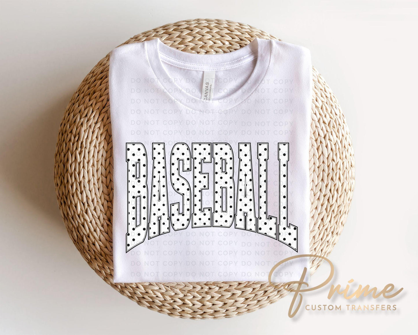 Polka Dots Baseball DTF Transfer | Sport Mama Tshirt Design