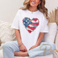 Faux Patchwork Heart Flag DTF Transfer, Ready to Press, 4th of July Tshirt Design
