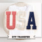 Faux Patchwork USA DTF Transfer, Ready to Press, Preppy 4th of July Tshirt Design