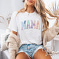 Floral Patchwork Mama DTF Transfer, Ready to Press Tshirt Design, Mother's Day Gift