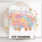 Patchwork Easter Lamb DTF Transfer, The Lord is my Shepherd Tshirt Transfer
