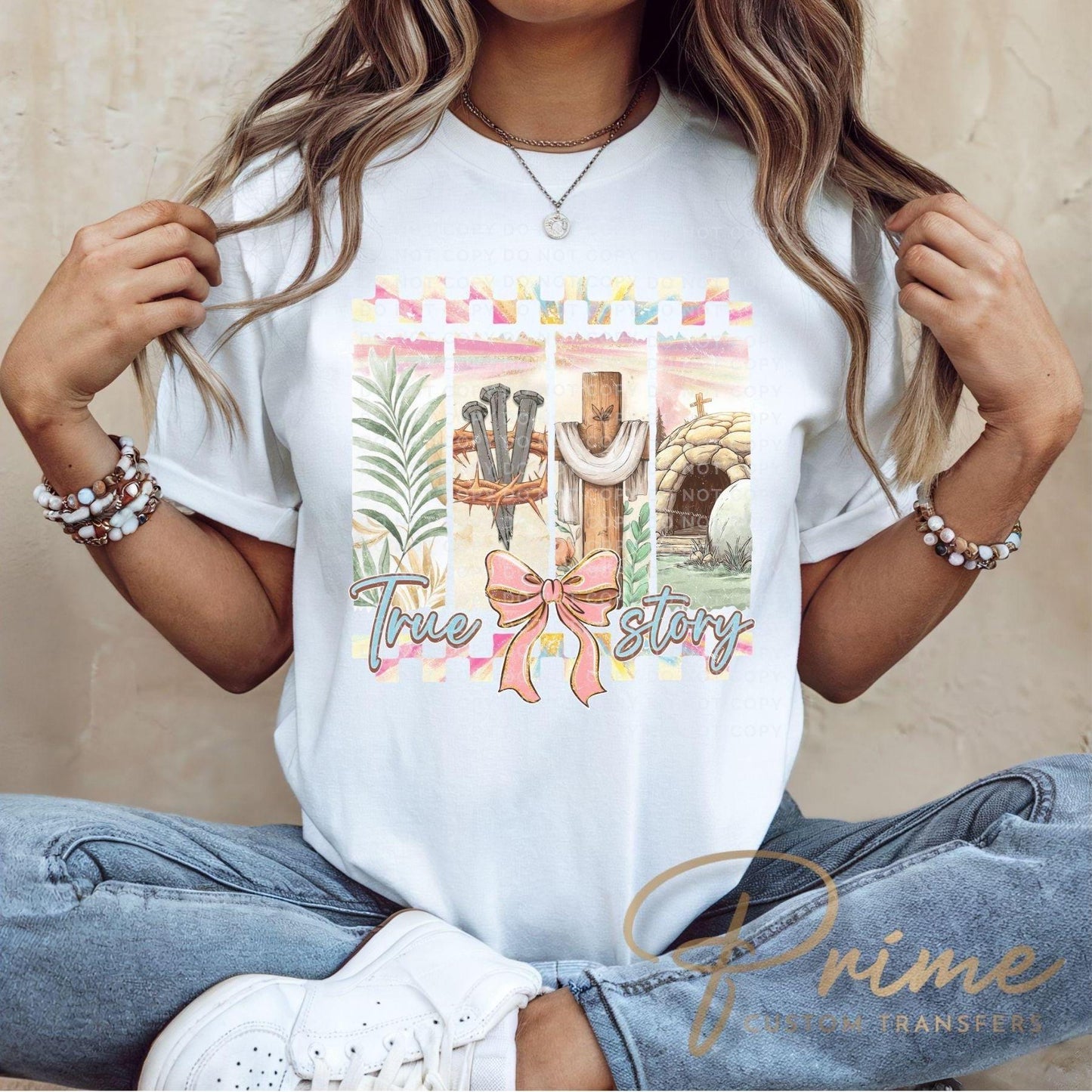 He Is Risen Easter DTF Transfer, Coquette Christian T-shirt Design