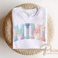 Patchwork Quilted Mimi DTF Transfer, Ready to Press Cottagecore Tshirt Design