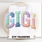 Patchwork Quilted Gigi DTF Transfer, Ready to Press Cottagecore Tshirt Design