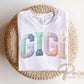 Patchwork Quilted Gigi DTF Transfer, Ready to Press Cottagecore Tshirt Design