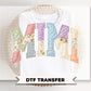 Patchwork Quilted Mimi DTF Transfer, Ready to Press Cottagecore Tshirt Design