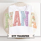 Patchwork Quilted Nana DTF Transfer, Ready to Press Cottagecore Tshirt Design