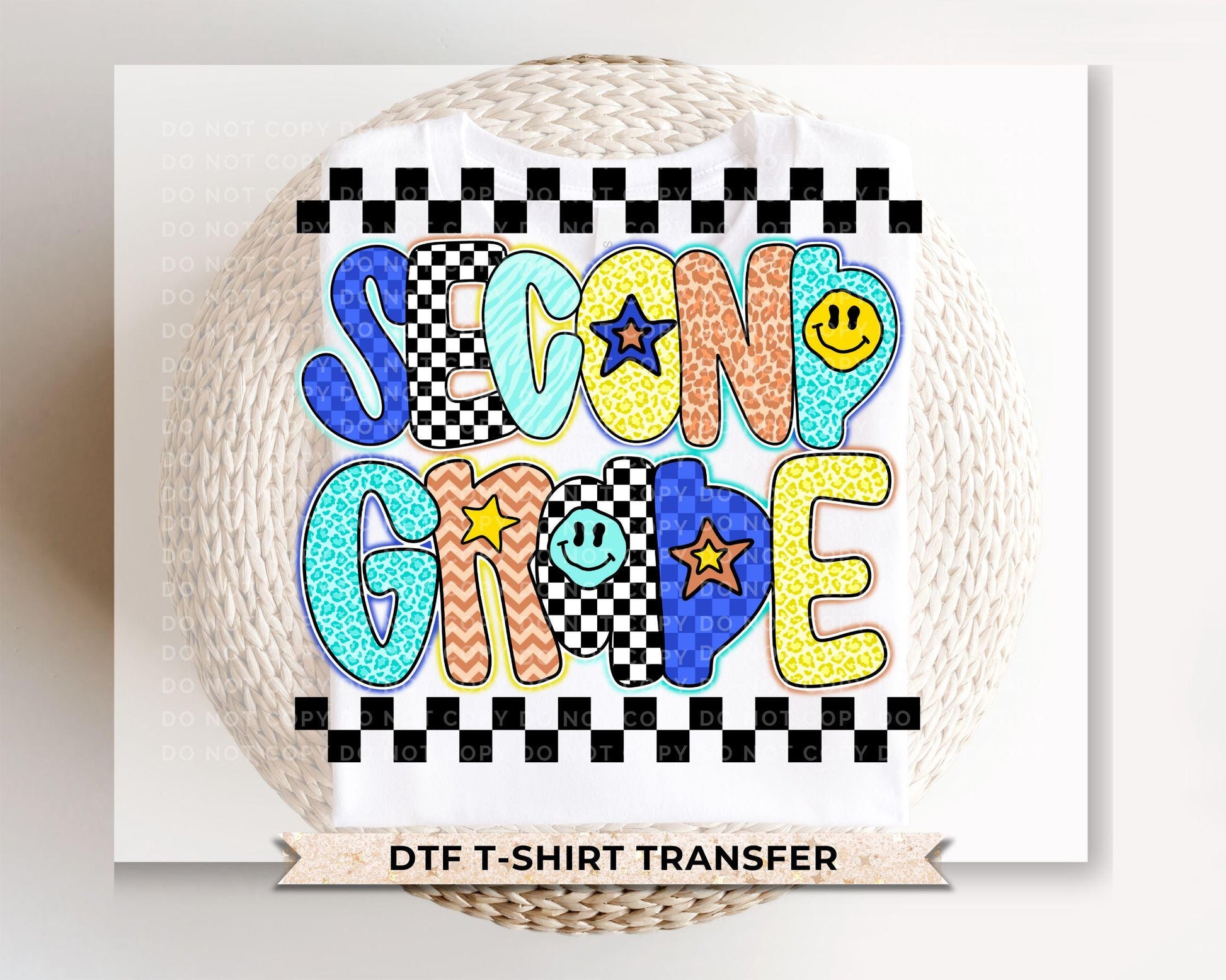 Second Grade DTF Transfer, First Day of School T-shirt Design, Ready to Press