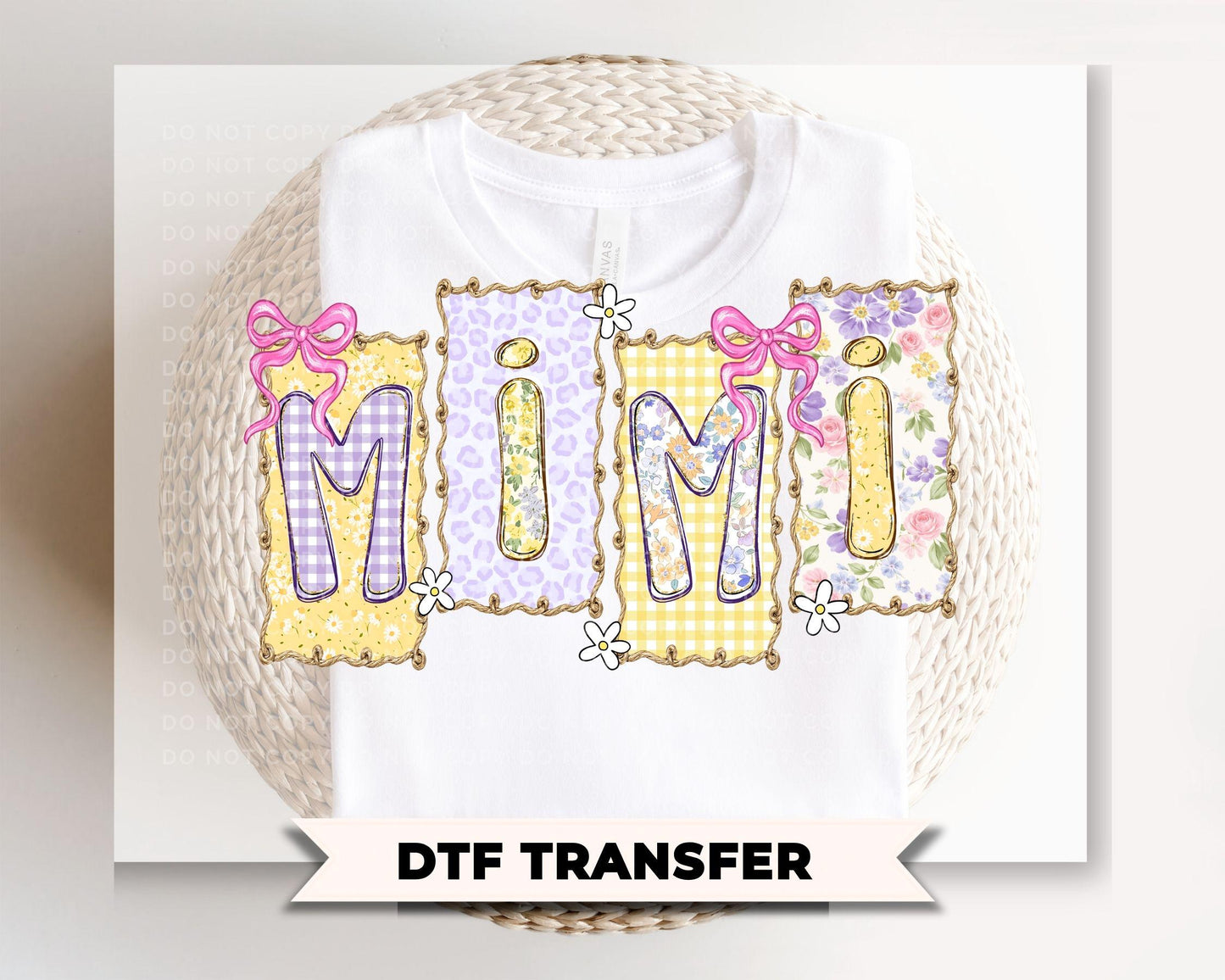 Coquette Floral Mimi DTF Transfer, Ready to Press Tshirt Design, Gift For Grandma