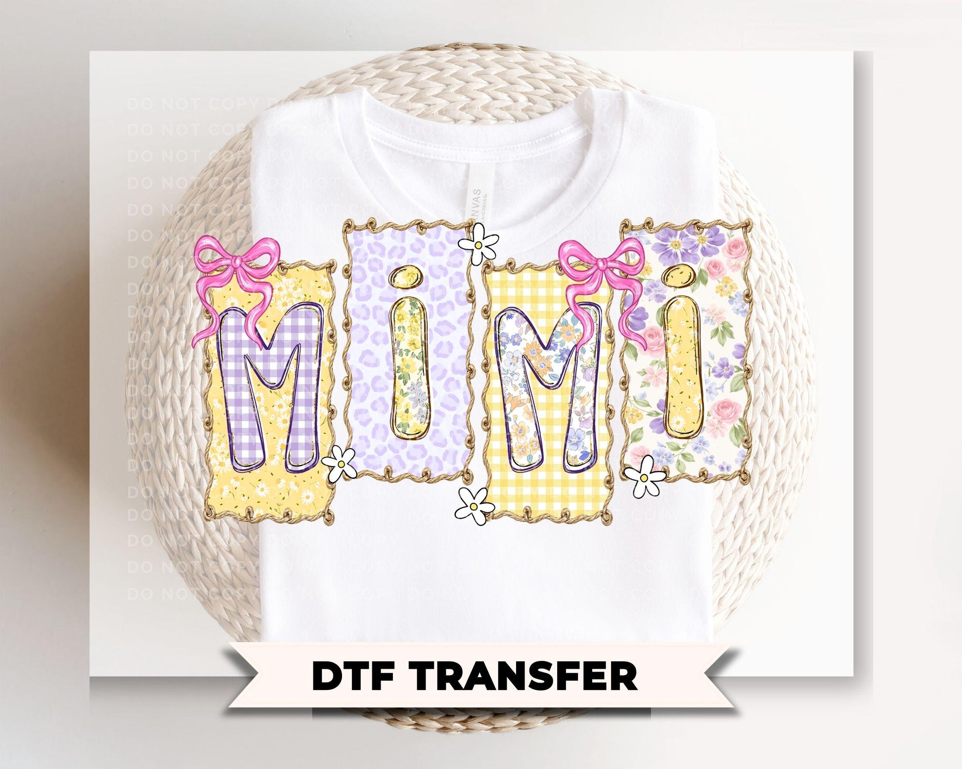Coquette Floral Mimi DTF Transfer, Ready to Press Tshirt Design, Gift For Grandma