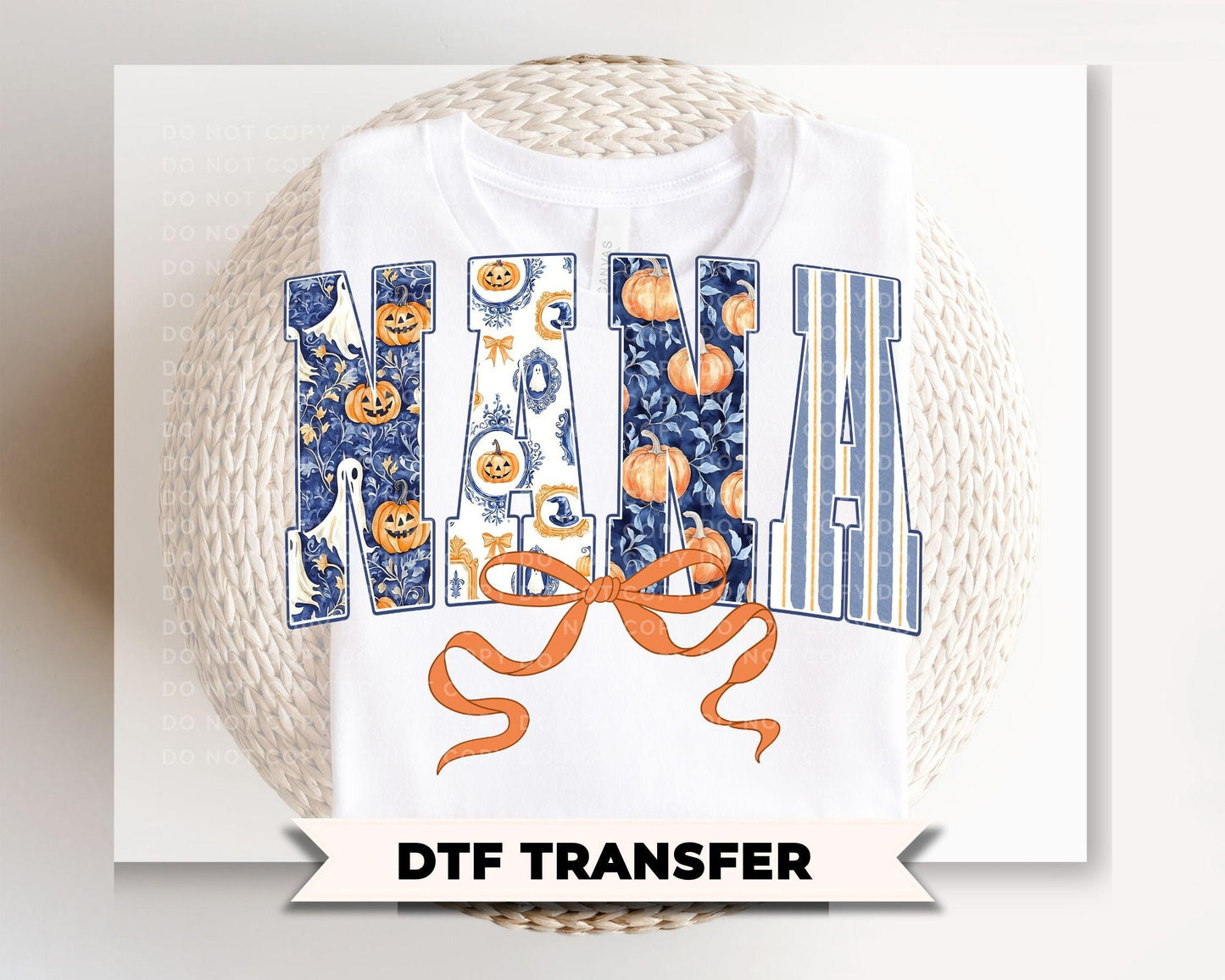 Coquette Halloween Nana DTF Transfer, Ready to Press, Tshirt Design for Grandma