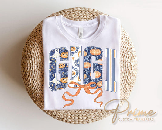 Coquette Halloween Gigi DTF Transfer, Ready to Press, Tshirt Design for Grandma