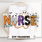 Nurse Halloween Doodle DTF Transfer, Ready to Press, Fall Tshirt Design