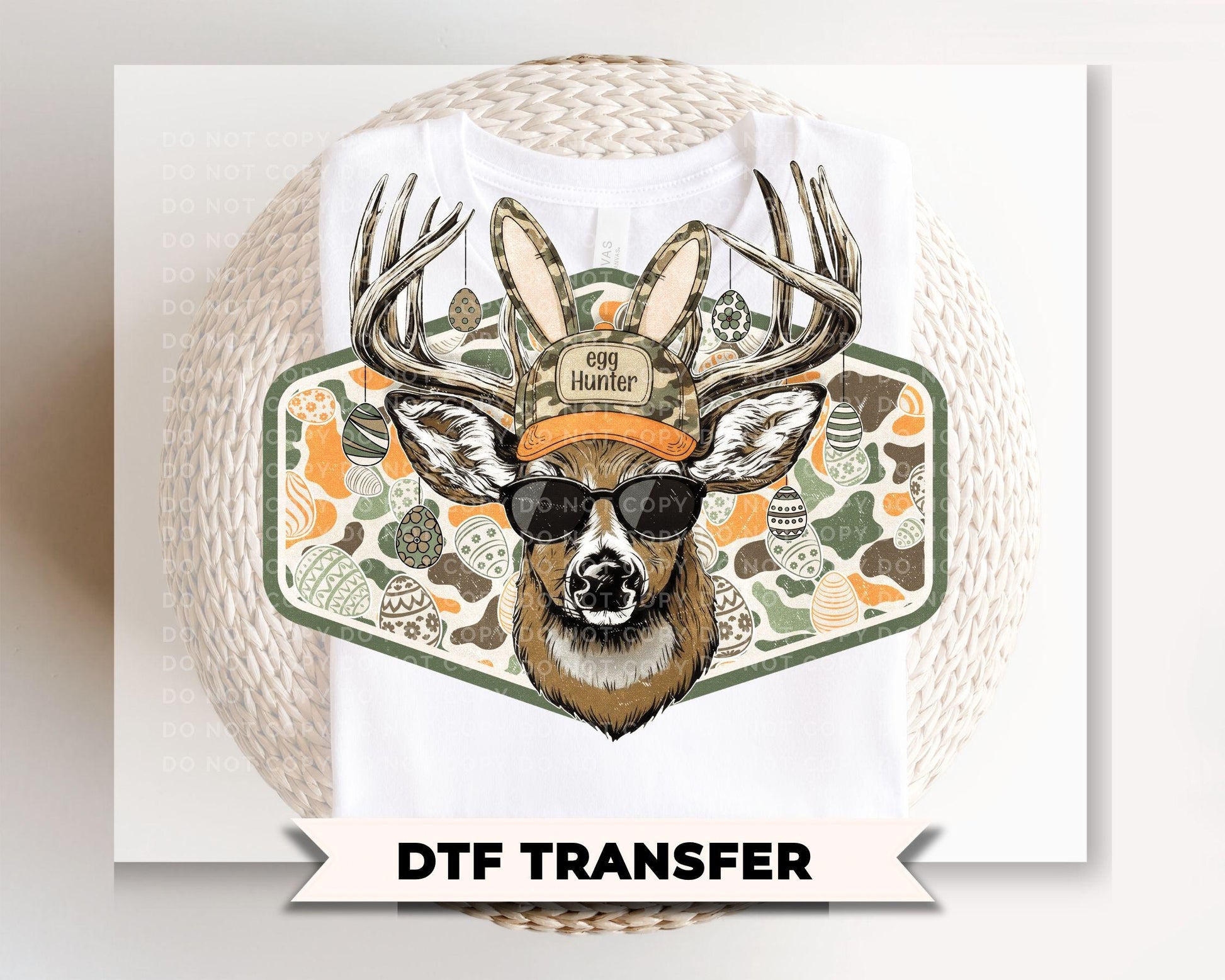 Easter Egg Hunter DTF Transfer, Ready to Press, Kids Easter Shirt Design