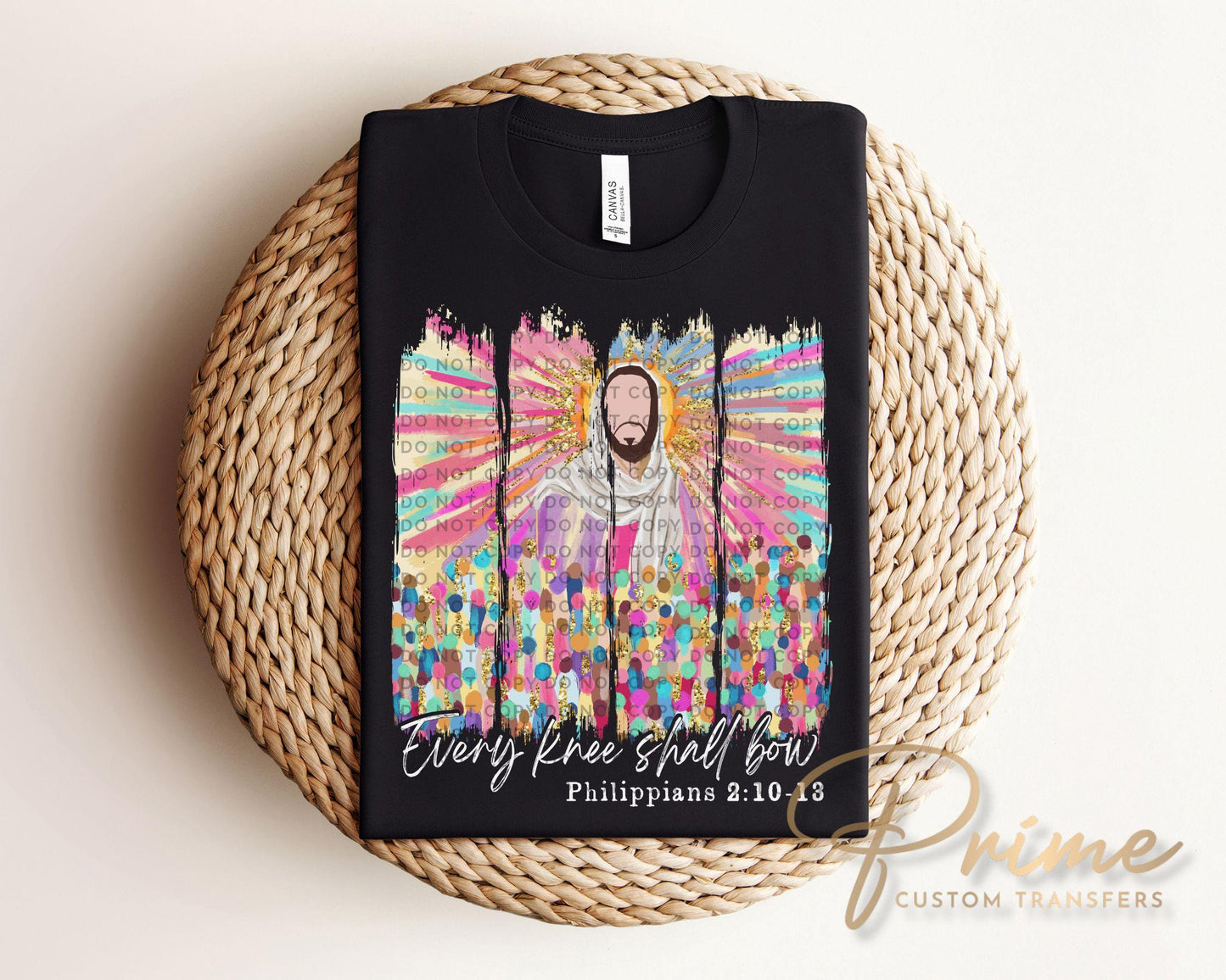 Every Knee Shall Bow DTF Transfer, Easter Faith T-shirt Design