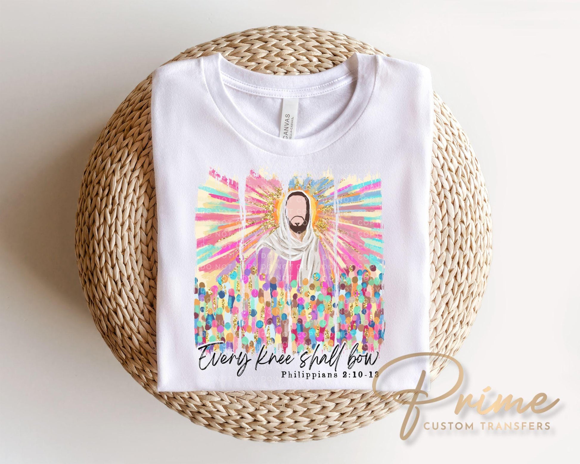 Every Knee Shall Bow DTF Transfer, Easter Faith T-shirt Design