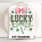 Preppy Lucky Clover DTF Transfer, St. Patrick's Day Tshirt, Direct to Film