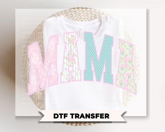 Faux Lace Mama DTF Transfer, Preppy Tshirt Design, Mother's Day Gift