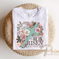 Floral He is Risen DTF Transfer, Christian Easter Tshirt Design