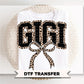 Coquette Gigi Leopard Print DTF Transfer, Tshirt Design for Grandma