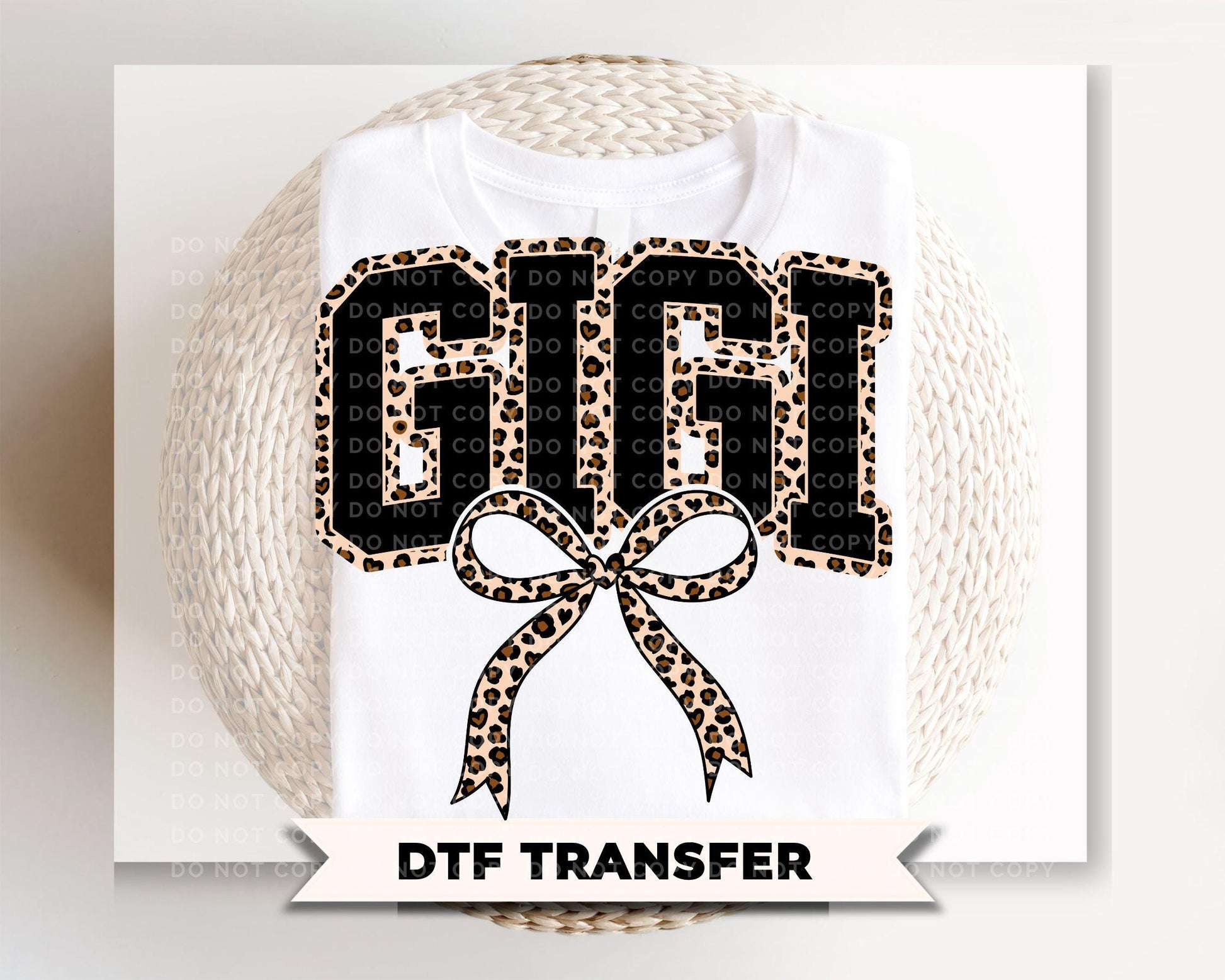 Coquette Gigi Leopard Print DTF Transfer, Tshirt Design for Grandma