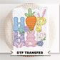 Floral Bunny Patchwork DTF Transfer, Ready to Press, Hip Hop Easter Tshirt Design