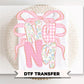Preppy Floral Nana DTF Transfer, Pink Coquette Grandma Shirt Design