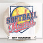 Retro Softball Mama DTF Transfer | Ready to Press, Sports Mom Tshirt Design