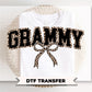 Coquette Grammy Leopard Print DTF Transfer, Tshirt Design for Grandma