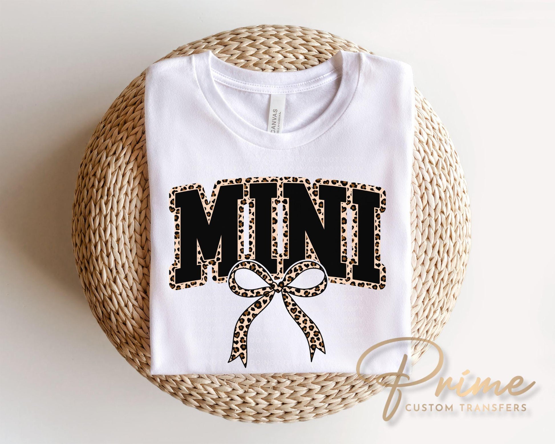 Coquette Mini Leopard Print DTF Transfer | Ready to Press, Mommy and Me Matching Tshirt Design