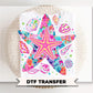 Coquette Neon Starfish DTF Transfer, Summer Beach T-Shirt Design