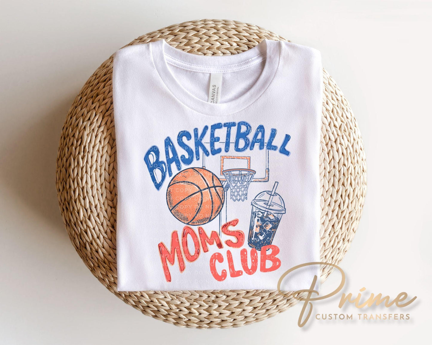 Basketball Moms Club DTF Transfer, Trendy Game Day Tshirt Design