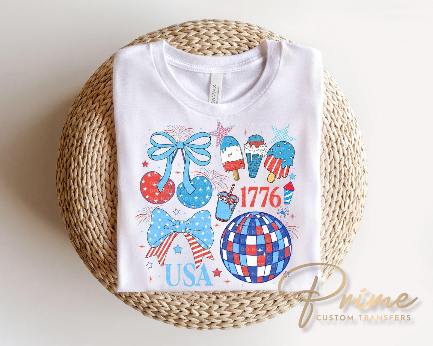 America Coquette DTF Transfer, Ready to Press, 4th of July Tshirt Design