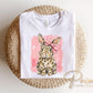 Leopard & Pink Bow Bunny DTF Transfer | Ready to Press, Coquette Easter Tshirt Design