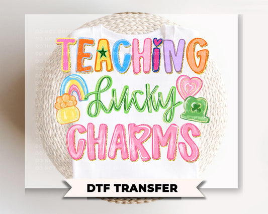 Teaching Lucky Charms DTF Transfer, St Patrick's Day Tshirt Design