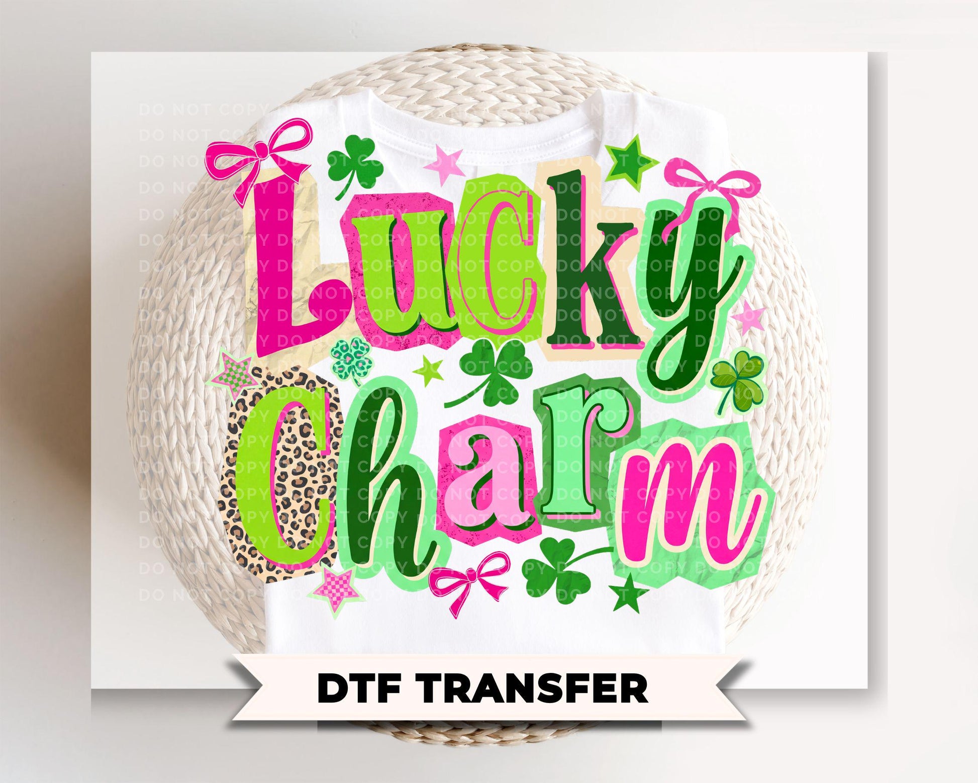 Lucky Charm DTF Transfer, St Patrick's Day Tshirt Design