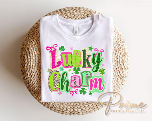 Lucky Charm DTF Transfer, St Patrick's Day Tshirt Design