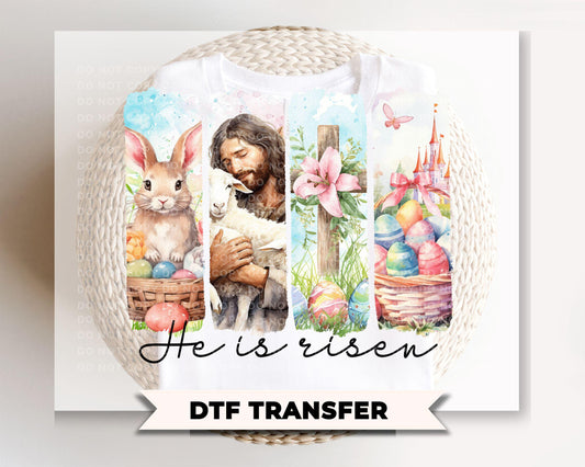 He is Risen DTF Transfer, Christian Easter T-shirt Design