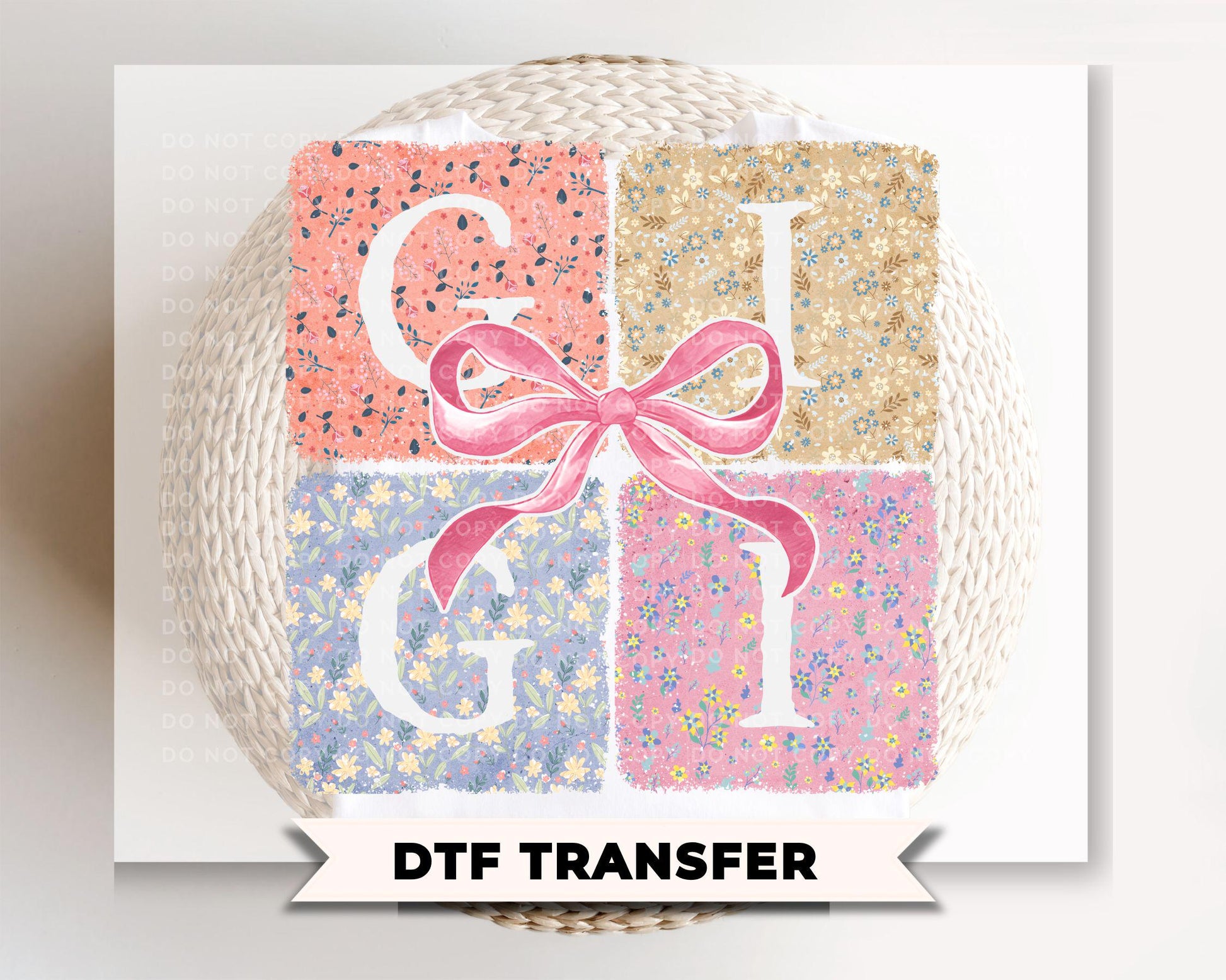 Coquette Floral Gigi DTF Transfer | Mother's Day Tshirt Design, Gift for Grandma
