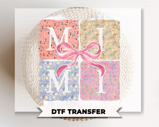 Coquette Floral Mimi DTF Transfer | Mother's Day Tshirt Design, Gift for Grandma