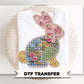 Floral Patchwork Easter Bunny DTF Transfer | Cottage Core Tshirt Design
