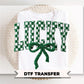 Faux Yarn Checkered Lucky DTF Transfer, St. Patrick's Day Tshirt Design