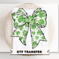 Coquette Shamrock Bow DTF Transfer | St Patrick's Day Tshirt Design